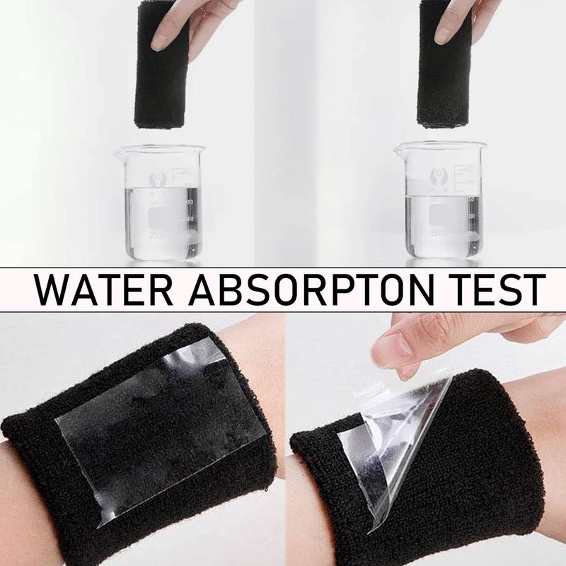 Magicorange 10 Pair Sweat Bands for Wrists,Tennis Wristband Absorbing Cotton Terry Cloths Arm Sweat Bands for Women Men Wrist Band for Football Basketball, Running - Image 5